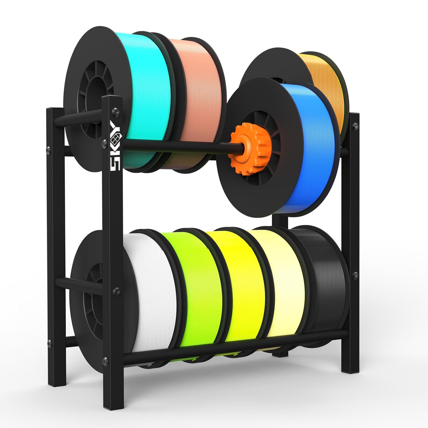 3D Printer Filament Storage Rack, 2 Tier Filament Spool Holders for PLA/ABS/TPU, Filaments Organzied for 3D Printing Studio, Office Workshop,Storage and Easy to Store 10 roll Pack