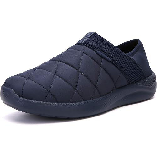 KUBUA Slippers for Men and Womens Indoor House Shoes Plush Slip on Outdoor Garden Loafers