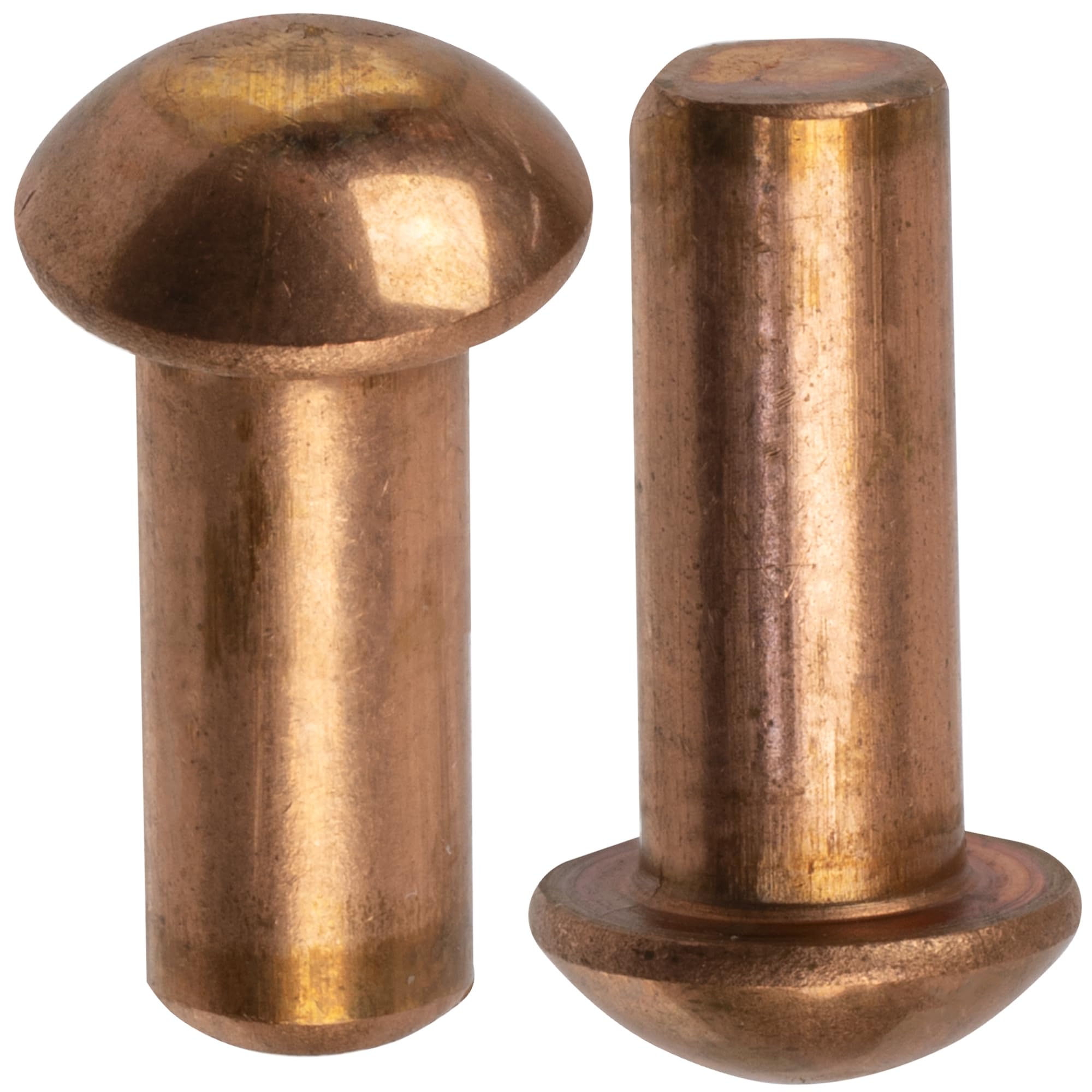 AERZETIX Set di 12 rivetti pieni in rame Ø4x10 mm/testa semitonda