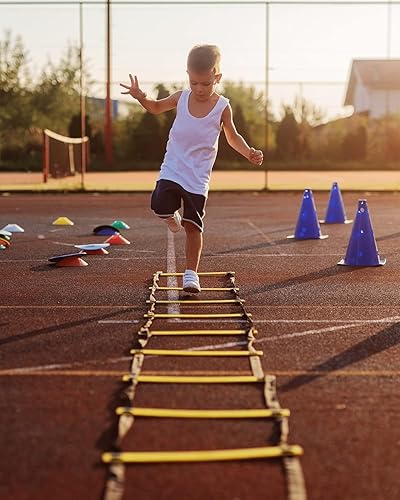 Miniatura 2 de Escalera de velocidad de 20 pies, equipo de entrenamiento de agilidad para niños y adultos, escalera de fútbol, escalera de fútbol, escalera de