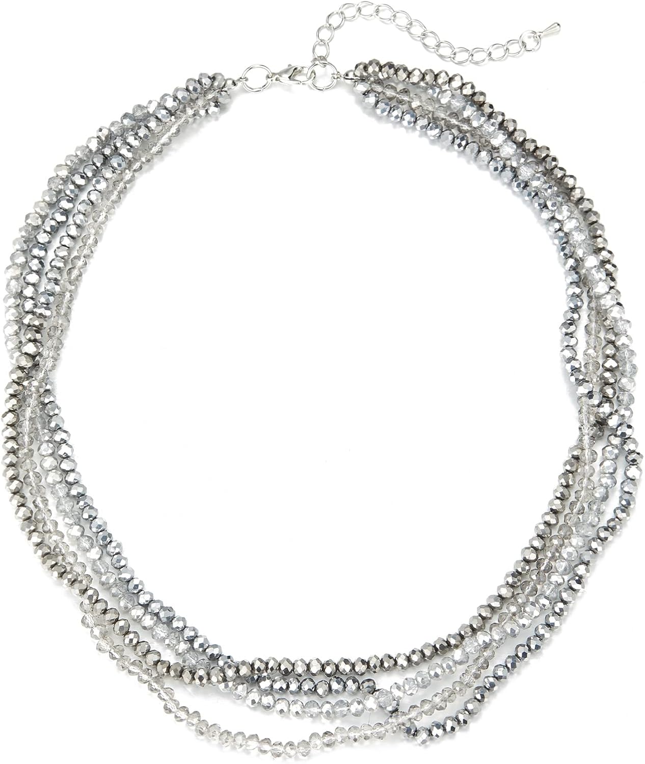 Noessla Multi-layer Crystals Beaded Choker Necklace for Women Colorful Boho Statement Necklace Trendy Costume Party Jewelry Mothers day Gifts for Mom