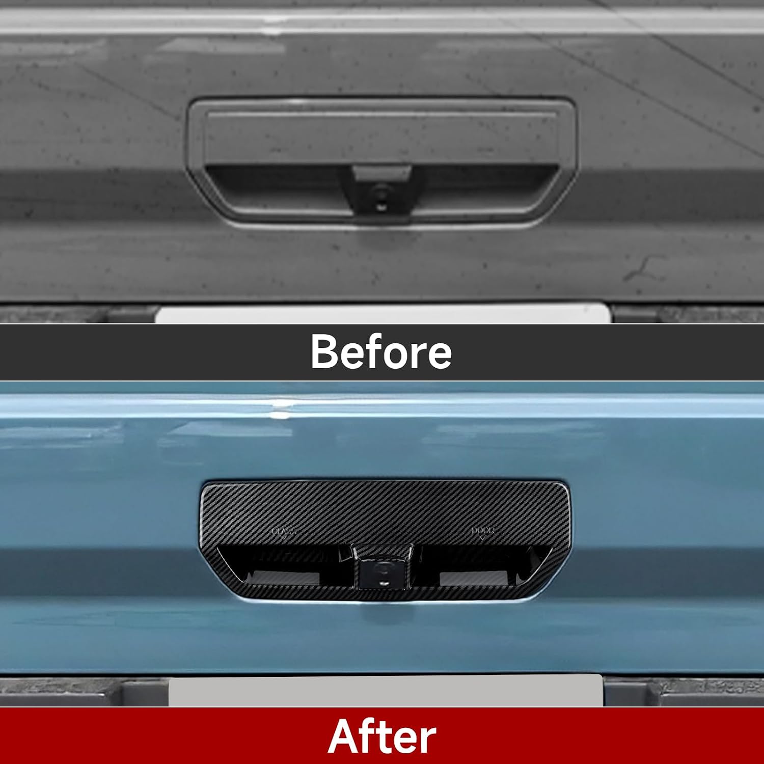 MYDDL Car Carbon Fiber Rear Door Handle Bowl Sticker Decal Trim Cover Interior Decoration for Ford Bronco Sport 2021 2022 2023 2024 2025 Accessories