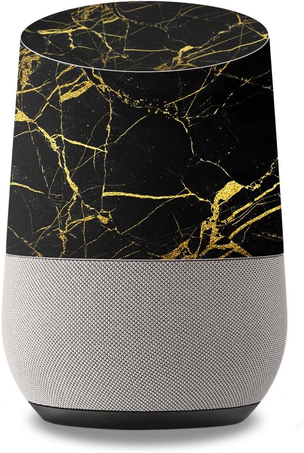 MightySkins Skin Compatible with Google Home wrap Cover Sticker Skins Black Gold Marble