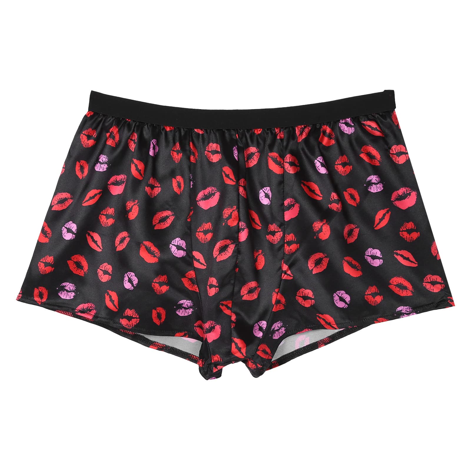 YiZYiF Mens Silky Satin Boxers Shorts Summer Loose Underwear Lingerie Shorts