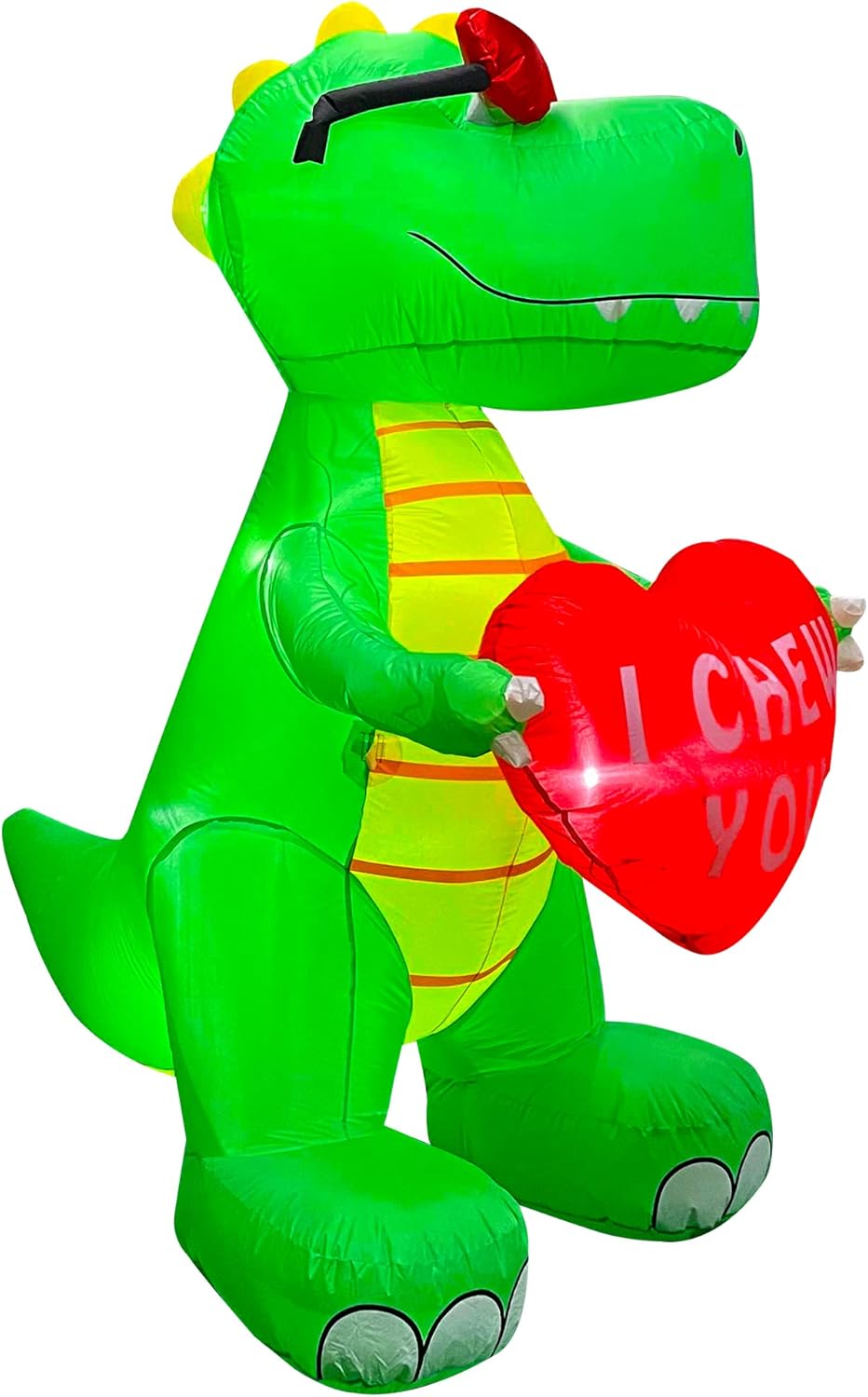 SEASONBLOW 6 FT Inflatable Valentine's Day Dinosaur with Heart LED Lighted Decoration for Birthday Wedding Yard Lawn Garden Indoor Outdoor Decor : Patio, Lawn & Garden
