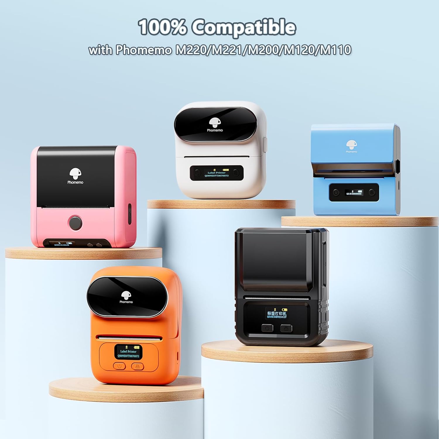 Phomemo Transparent Thermal Labels, Round, Self-Adhesive, 1.57"x1.57" (40x40mm), Clear, 180 Labels/Roll - Image 3