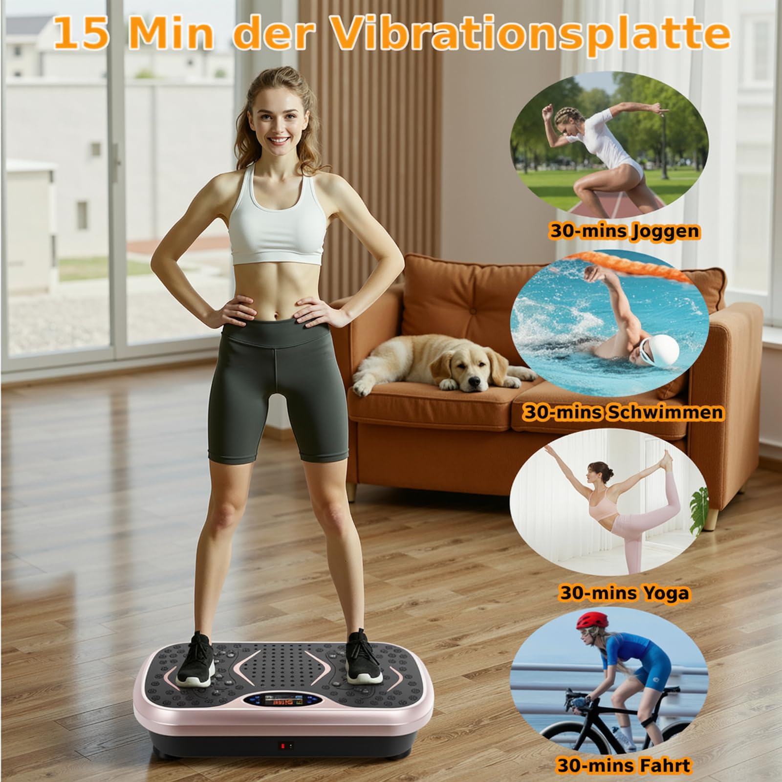 TLGREEN Platforma wibracyjna, 99 poziomów i 5 programów treningowych, kompaktowa konstrukcja, pilot zdalnego sterowania, antypoślizgowa, pełny trening ciała, deska wibracyjna fitness