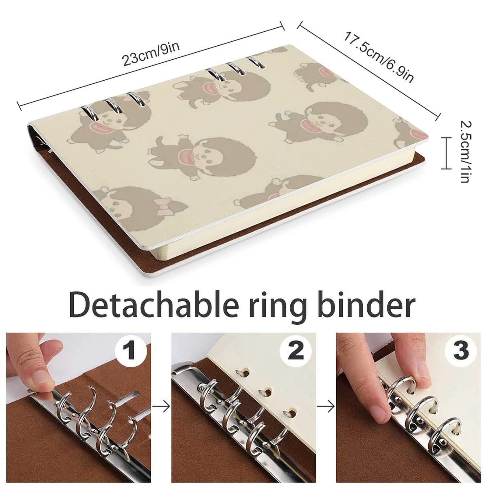 Amazon | モンチッチ バインダーノート 日記帳 システム手帳 メモ帳 横