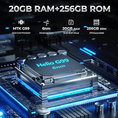 Miniatura 2 de FOSSIBOT F102 Smartphone resistente desbloqueado, MTK Helio G99 20GB+256GB 108MP Cámara 16500mAh Batería Grande 33W 120Hz 6.58" FHD+ Pantalla 495LM