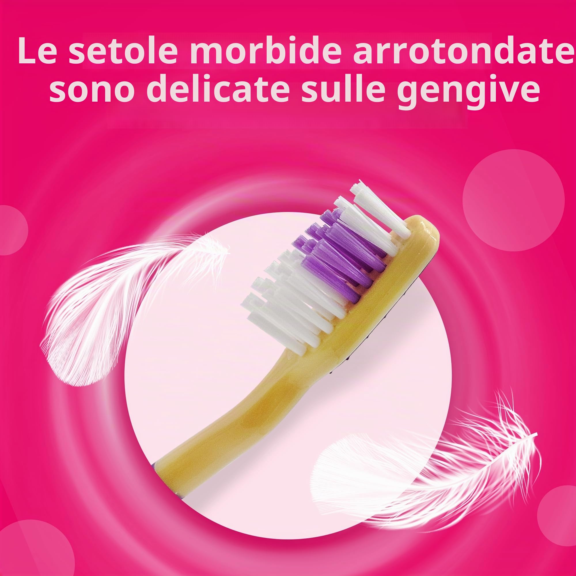 Spazzolino da denti Princess con tappo di protezione, ventosa, manico comodo e setole morbide per bambini