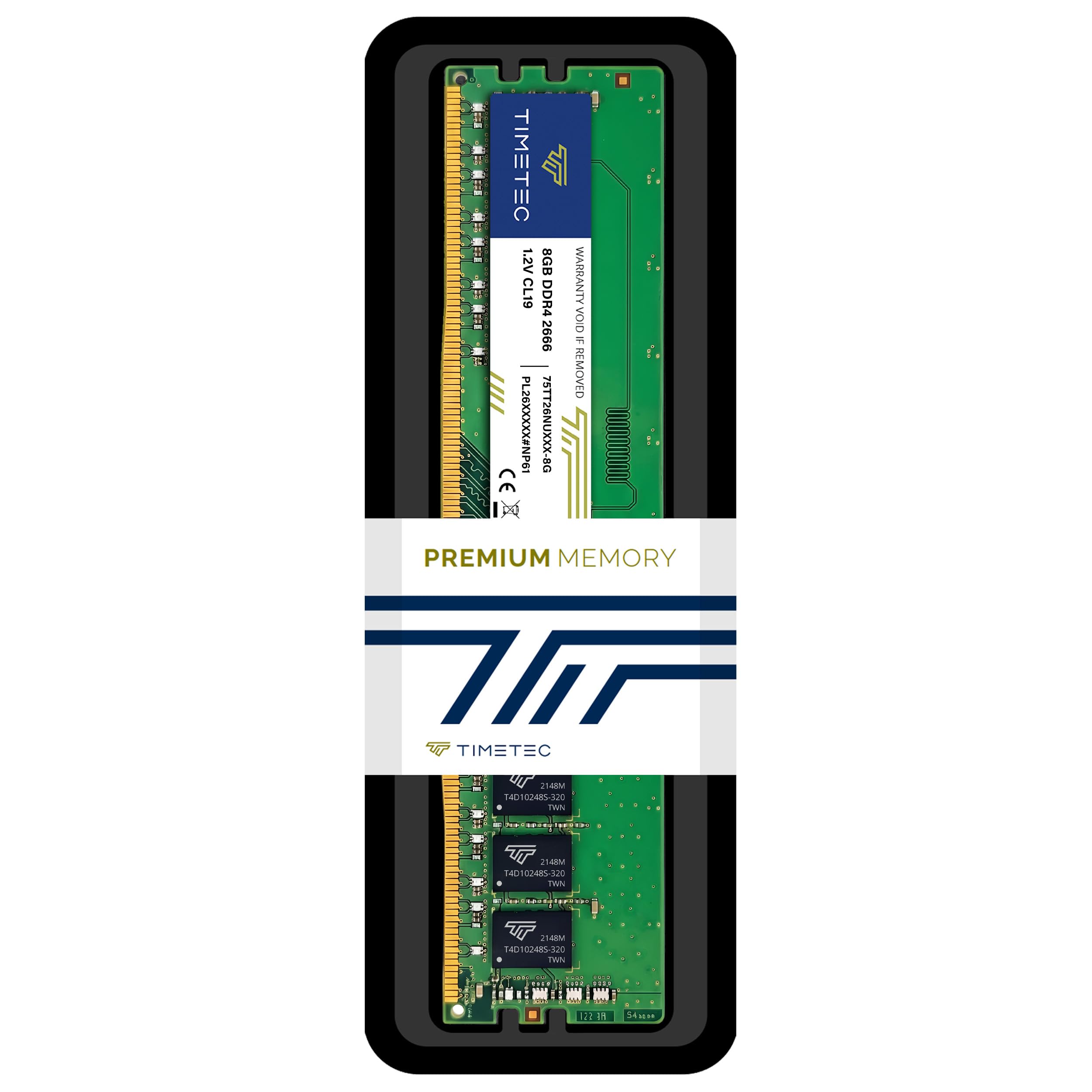 Timetec 8 Go DDR4 2666 MHz (PC4-2666V) PC4-21300 UDIMM RAM de Bureau – Non ECC sans Tampon, 288 Broches, 1,2 V, CL19 Module de mémoire DIMM