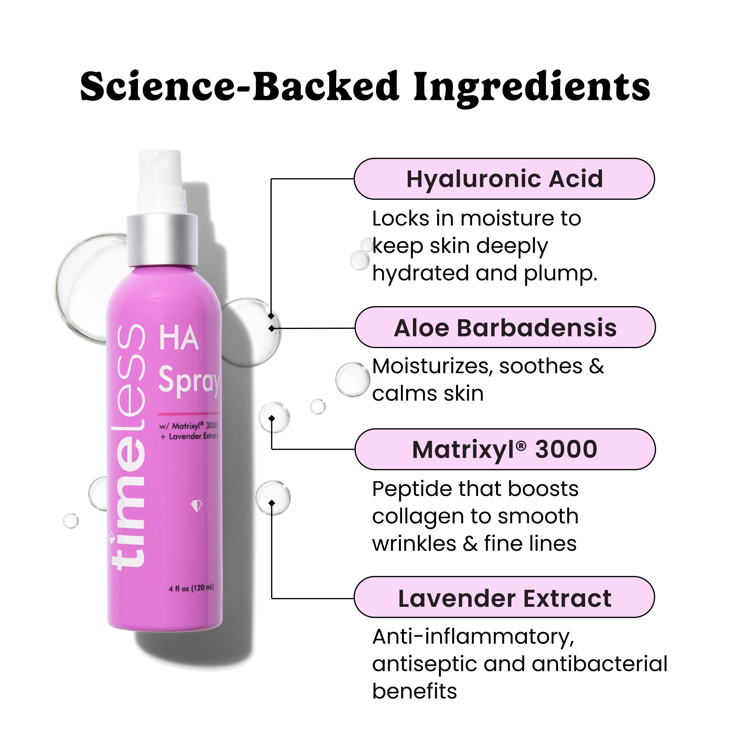 Timeless Skin Care Hydrating Facial Mist with Hyaluronic Acid and Matrixyl 3000