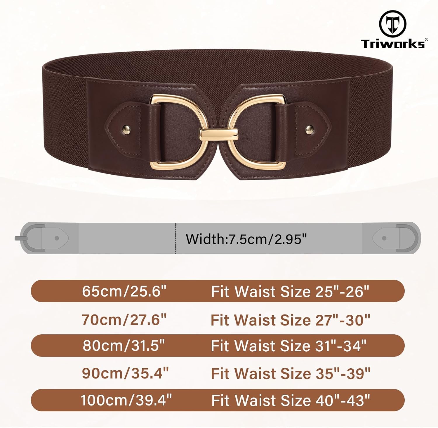 TRIWORKS Women Wide Elastic Waist Belt Fashion Stretchy Belt for Dresses - Image 3