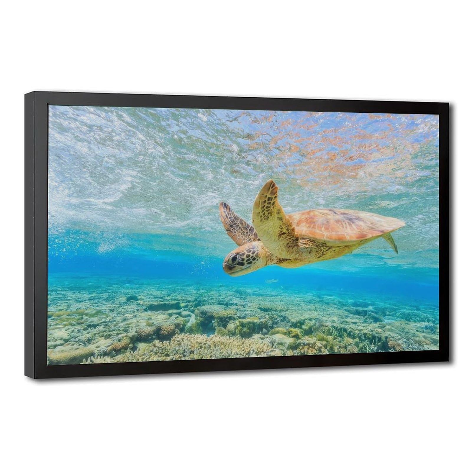 Bareronor Ocean Blue Poster Canvas Poster Bedroom Decor Landscape Office Room Decor Gift 24" L X 36" W