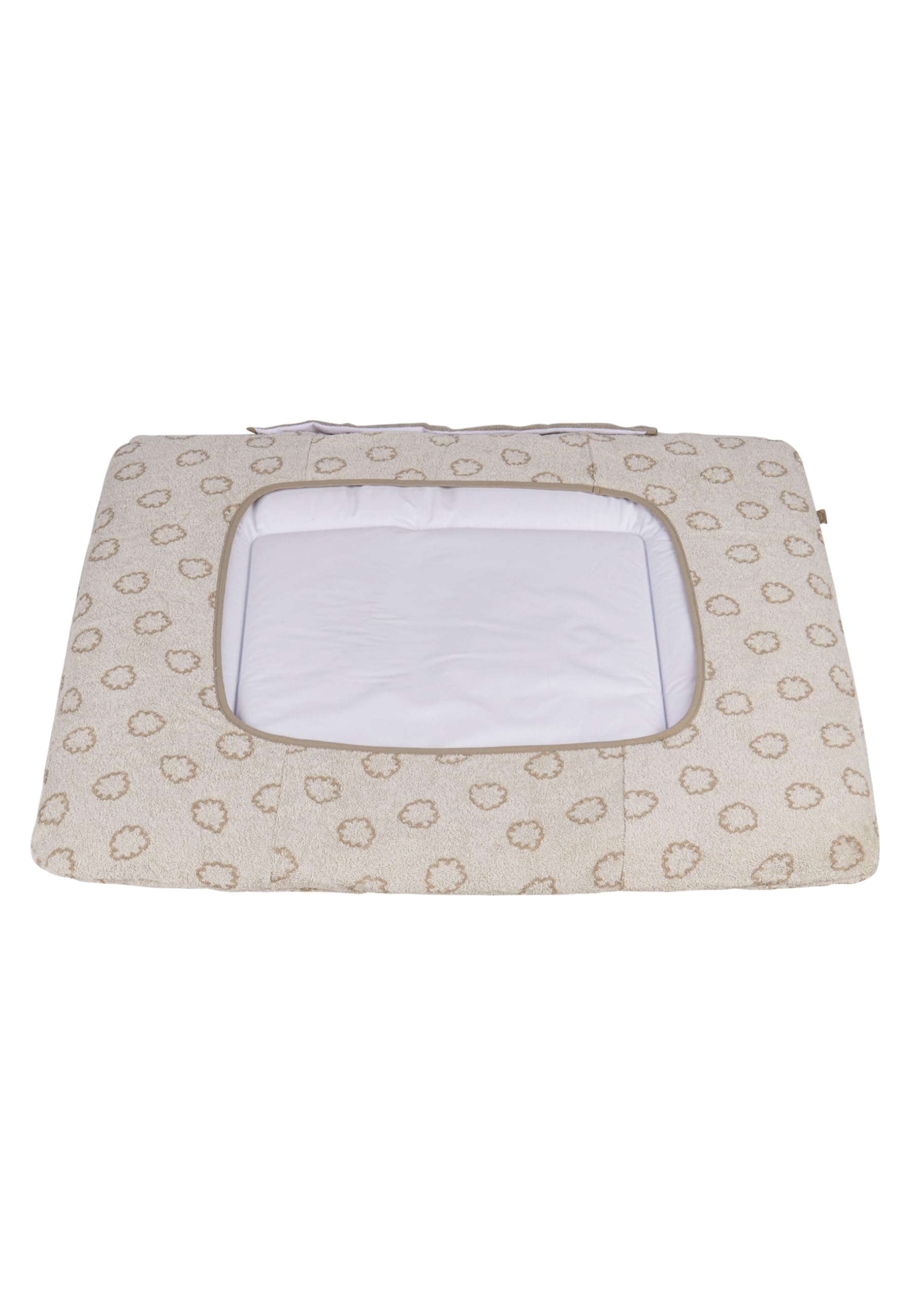 Sterntaler Wickelauflagenbezug Bauernhof - Bezug für Wickelauflage aus saugfähigem Jacquard mit abtrennbarem wasserundurchlässigem Frottee Teil - Ideal für jeden Wickeltisch, sandfarben
