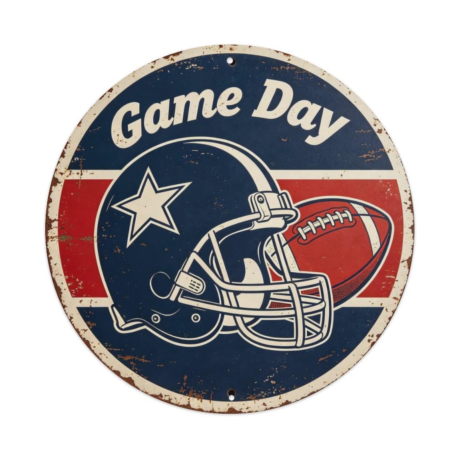 Retro American Football Game Day Metal Tin Sign Plaque