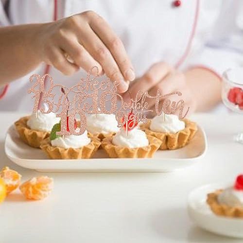 Miniatura 13 de Rsstarxi Paquete de 30 adornos para cupcakes de 15 cumpleaños con purpurina Mis Membrillo 15 desde 2010 Feliz 15º Cupcake Toppers Quince Cheers to