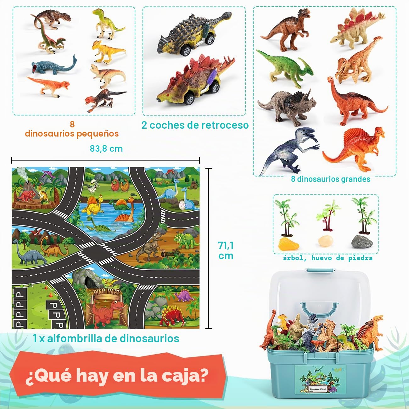 HahaGift Juguetes de dinosaurio para niños de 3, 4, 5, 6 años, juegos de dinosaurios para niños de 3, 4, 5, 6, 7 años, juego de figuras de dinosaurio para niños de 3 a 5 años, regalos para niñas de 3