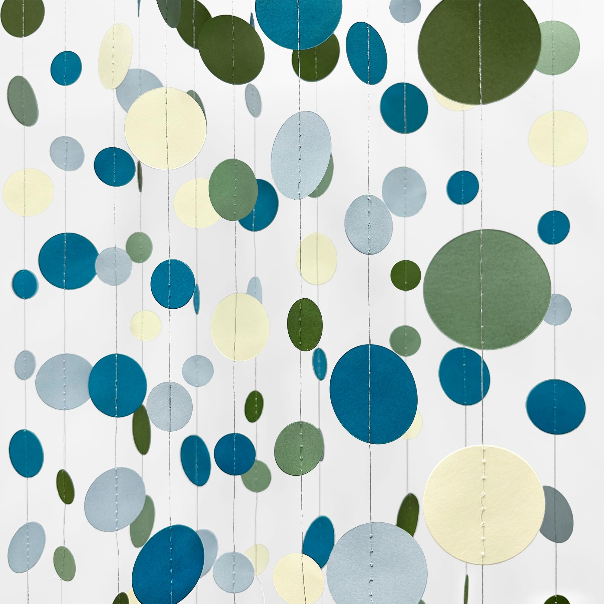 Sage Green and Dusty Blue Party Decorations Polka Dots Garlands | Mubboo