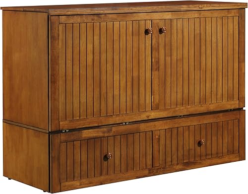 Murphybedz Tuscany Murphy - Cofre con estación de carga de 6 pulgadas, tamaño Queen (roble rubio)