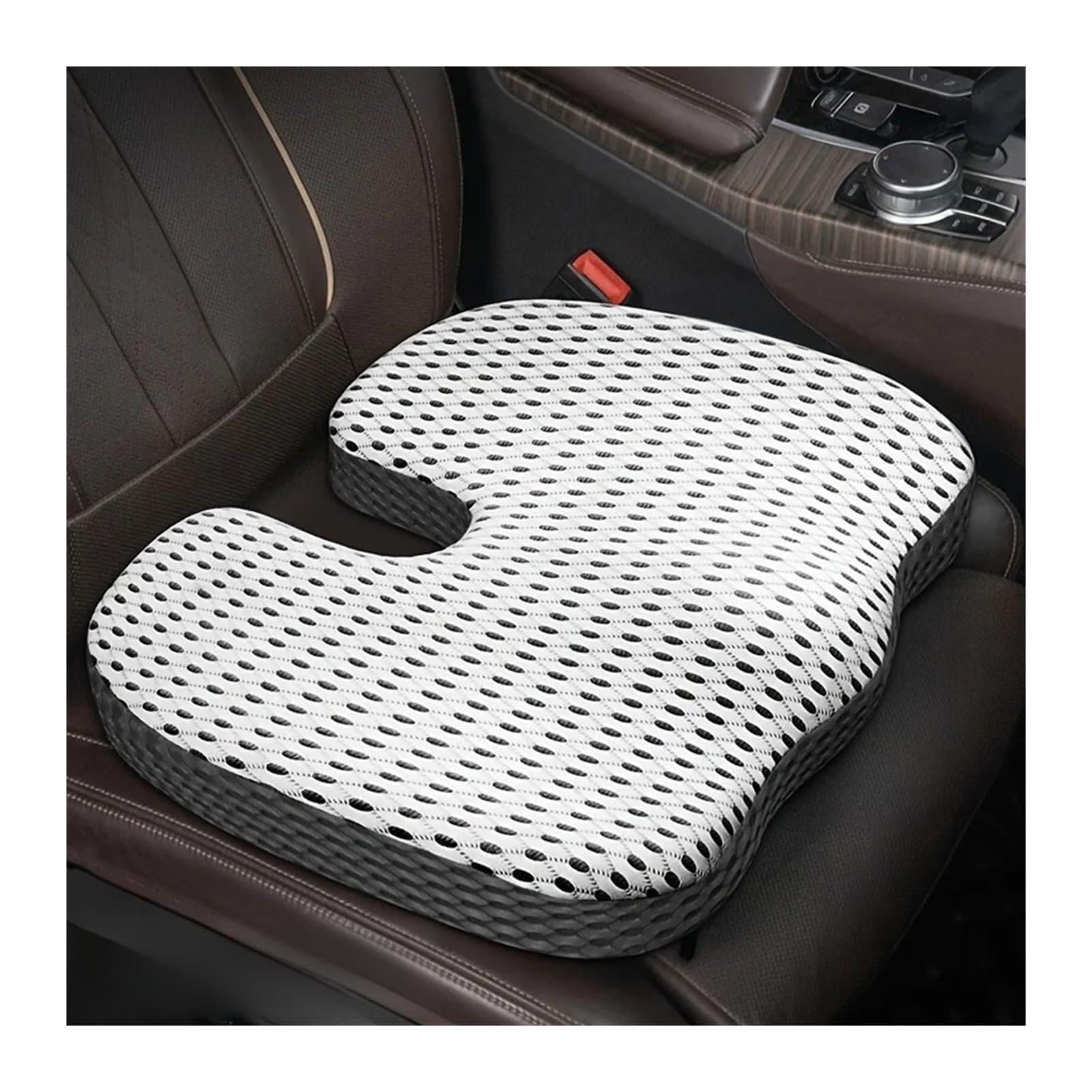 Hviyroi car seat cushion U-shaped memory cotton PP pad car seat cushion height increasing(Light gray)
