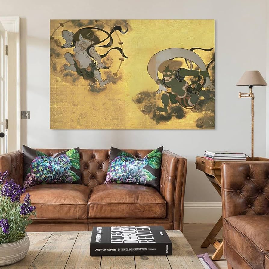 『風神雷神』屏風　貼り絵　アート　美術品　インテリア img_yp-ko-23001.jpeg