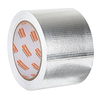 Adhesive Aluminum Foil Heat Shield Tape Barrier,Fiberglass Thermal Insulation Reflective Tape for High Temp Protection, Hose and Auto UseSilver,3in X 66ft