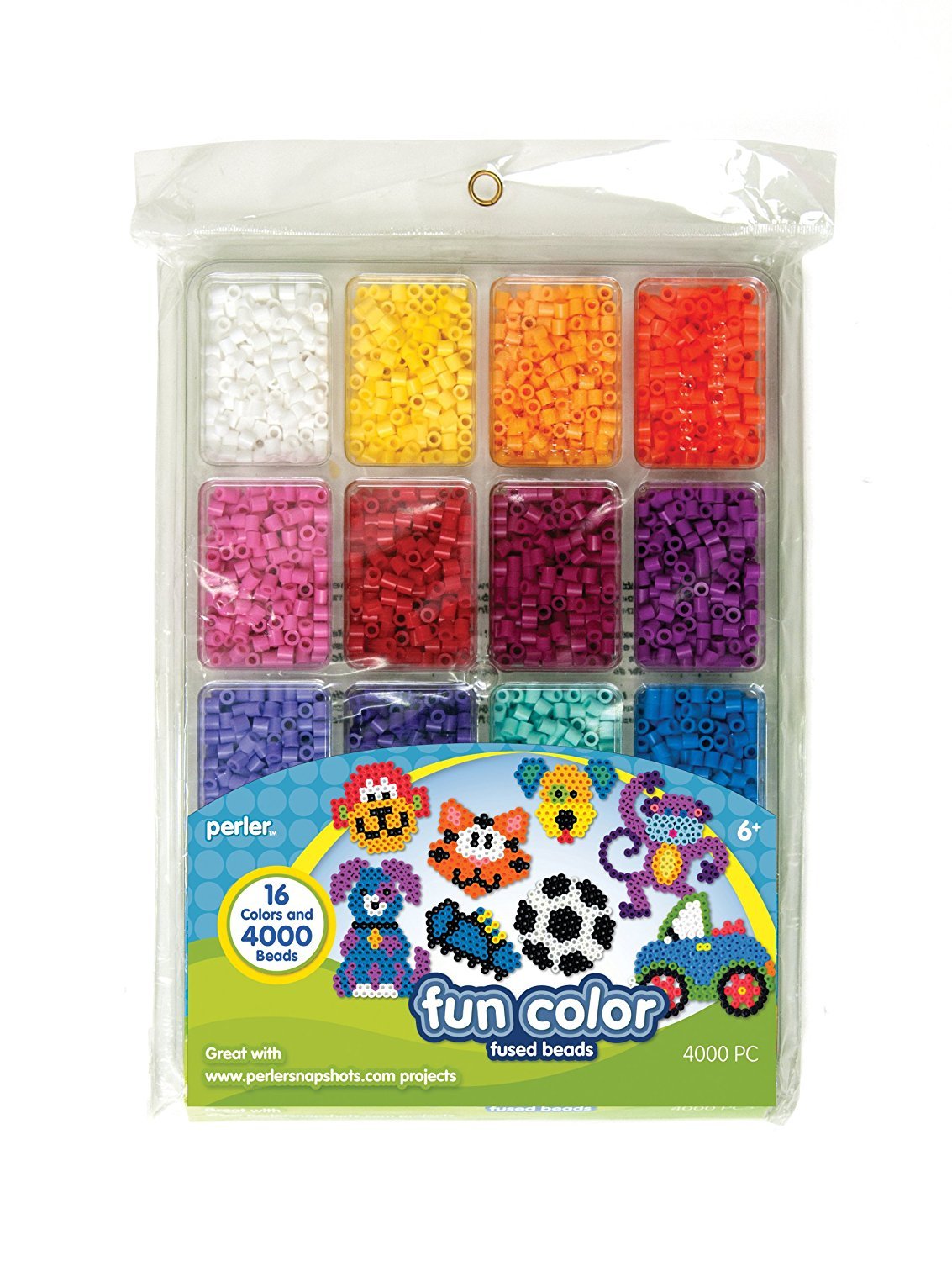 Perler Lot de 3 plateaux à perles fusibles, 4000/paquet, multicolore