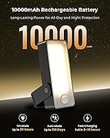 Vista 3 de 2 Pack Motion Sensor Outdoor Lights, 10000mAh Rechargeable 600 Lumen Battery Operated Outdoor Wall Lights with 3 Modes, 3 Colors, IP65 Waterproof