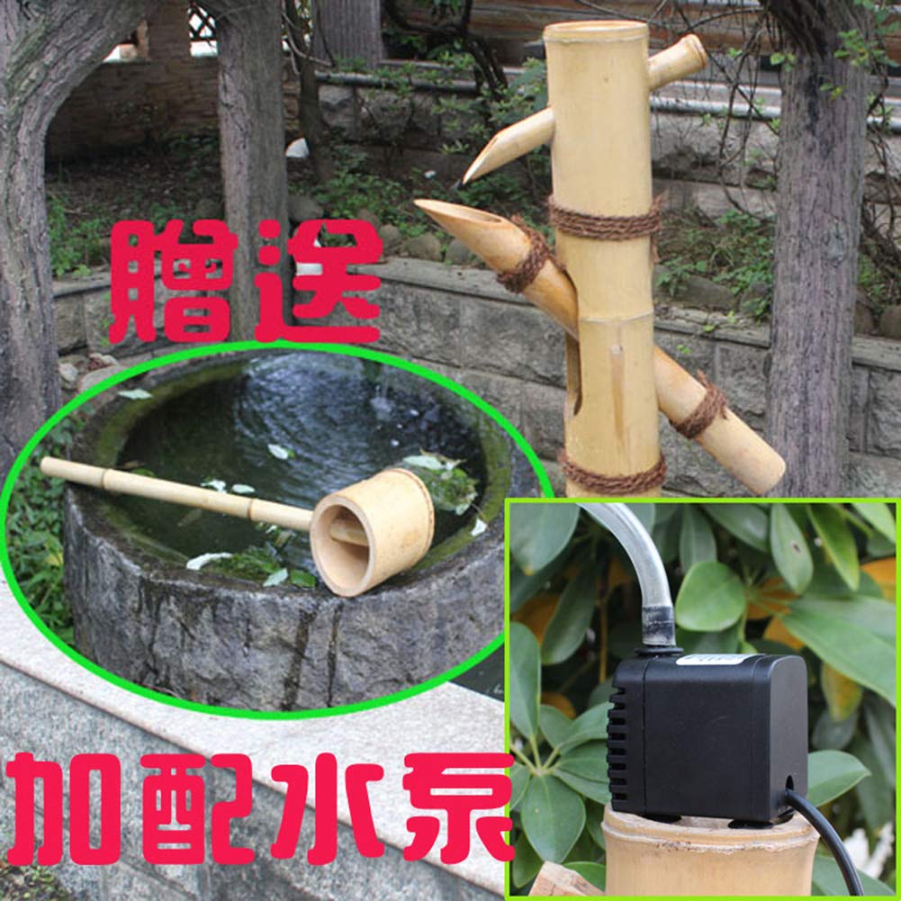 GLJTUO Outdoor Bambus Wasser Injektion Leitungswasser Landschaft Sprinkler,  Japanische Wasser Landschaft Gartenarbeit, Mit Pumpe, Kreativitt, : ...