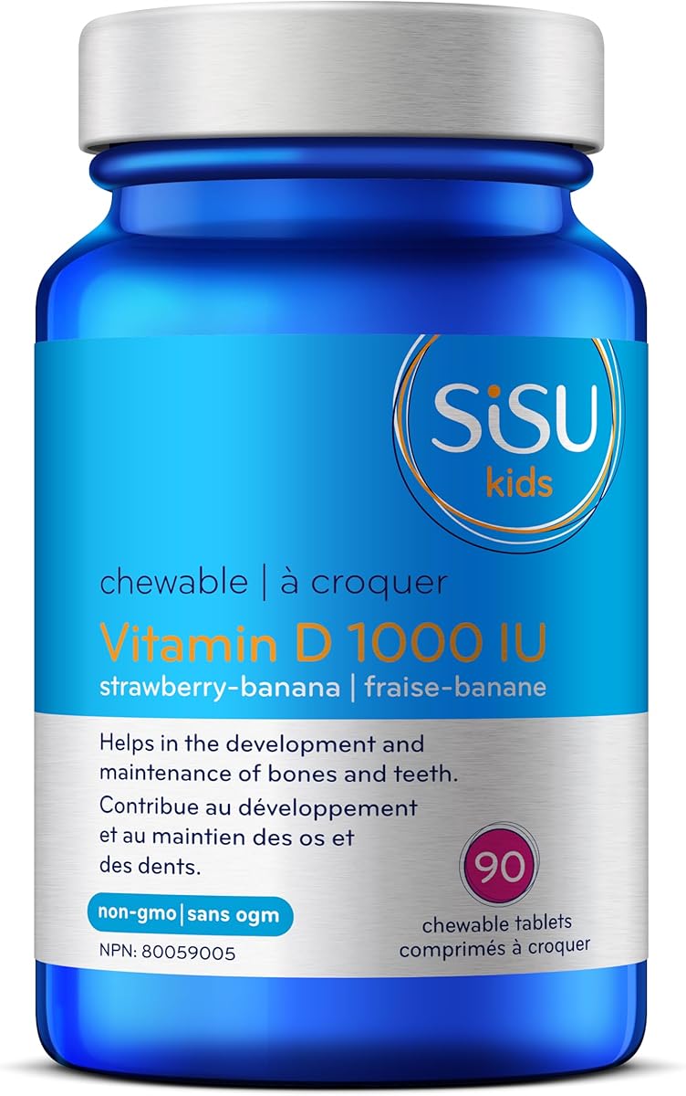 SISU Kids Vitamin D3 1,000 IU,Strawberry Banana