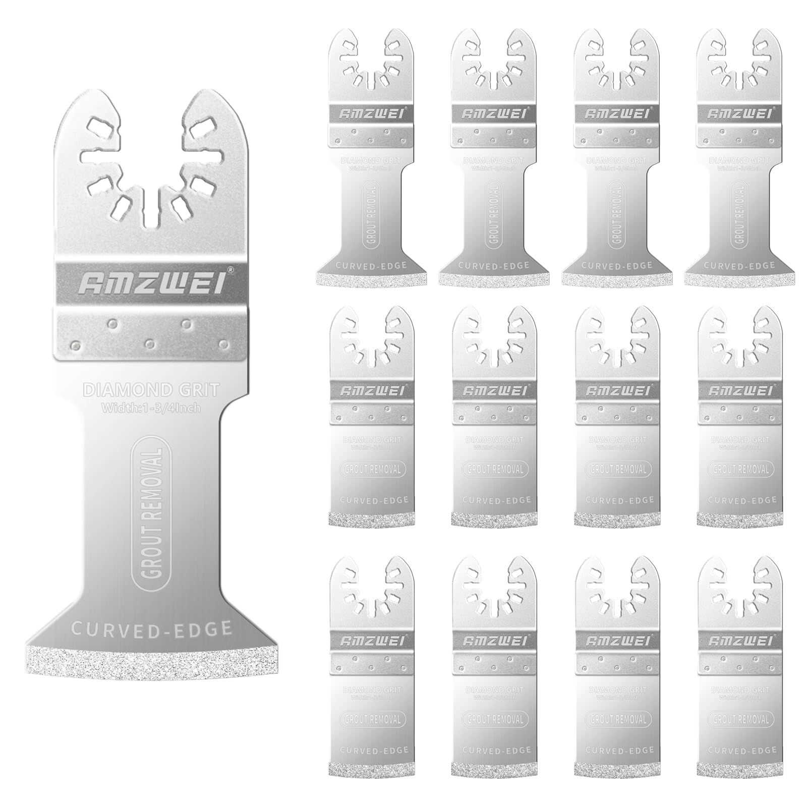 Amzwei 15Pcs Oscillating Multitool Diamond Grout Removal Blades Universal Remove Grout Plaster Mortar Cutting Grinding Shaping Compatible With Dremel Fein Milwaukee