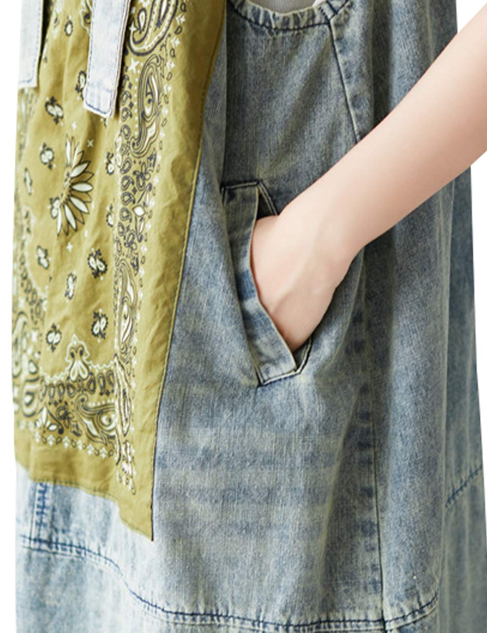 Femmes Sangle réglable Denim Jupes Jarretelles Robe sans Manches