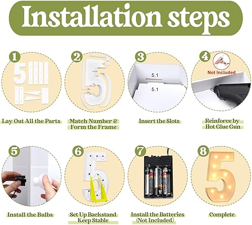 Miniatura 47 de Mixifox Letras V de marquesina de 3 pies, letras grandes iluminadas de 3 pies de alto con luces, letra de bebé grande para baby shower, boda