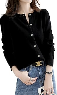 [SHANLIANG] ニット トップス カーディガン レディース 前開き 長袖 無地 重ねる着便利 体型カバー 着痩せ 小顔 無地 高伸縮 セーター インナー 冷房対策 カジュアル オフィス 通勤 日常 プレゼント