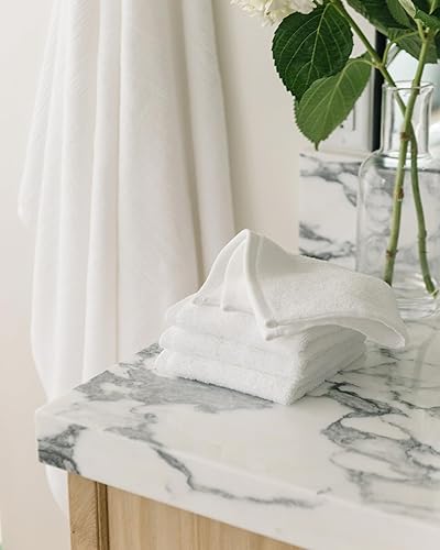 Miniatura 9 de Cozy Earth Toalla de baño acanalada blanca