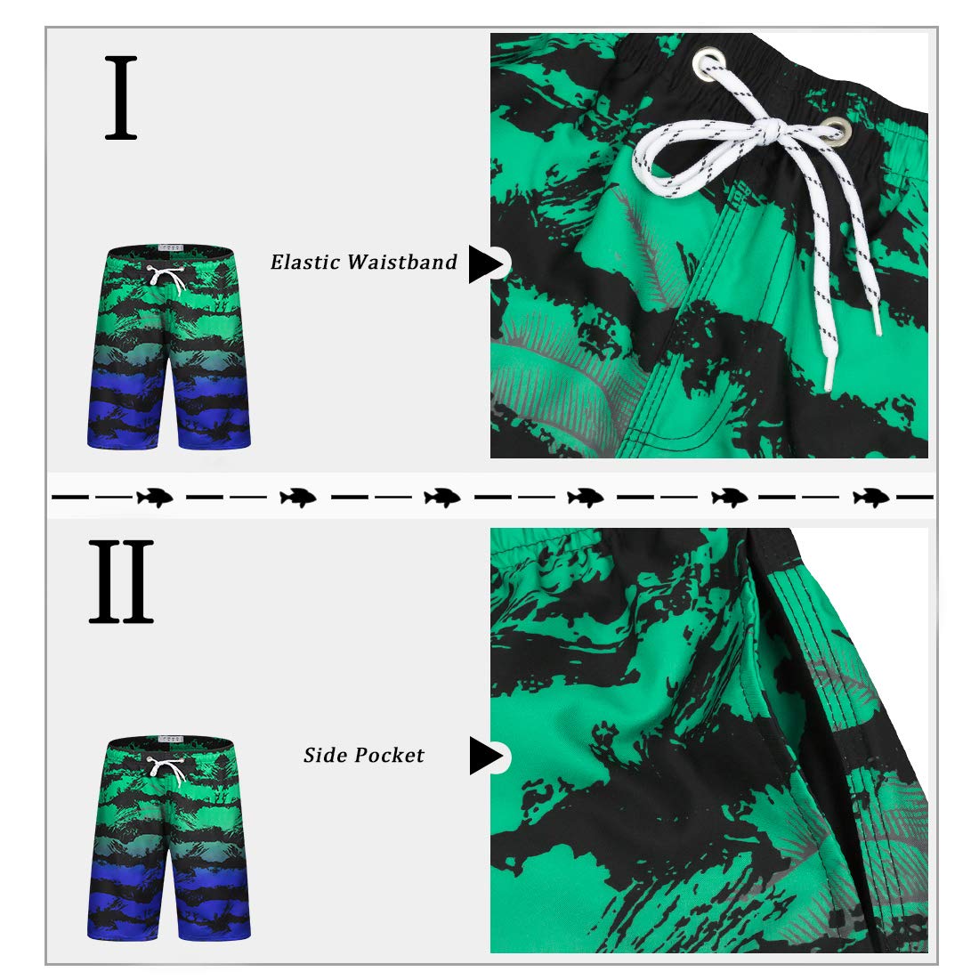 APTRO Costumi Pantaloncini da Bagno Uomo Mare Surf Piscina Stampa Hawaiana Estiva Grande Asciugatura Rapida con Fodera in Rete