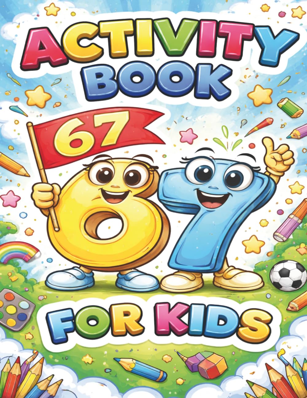 67 Activity Book For Kids: Six Seven Numbers Activity for boys girls 4-6, 6-8, 8-10 ages, mazes, sudoku, shadows, differences, coloring pages and more!