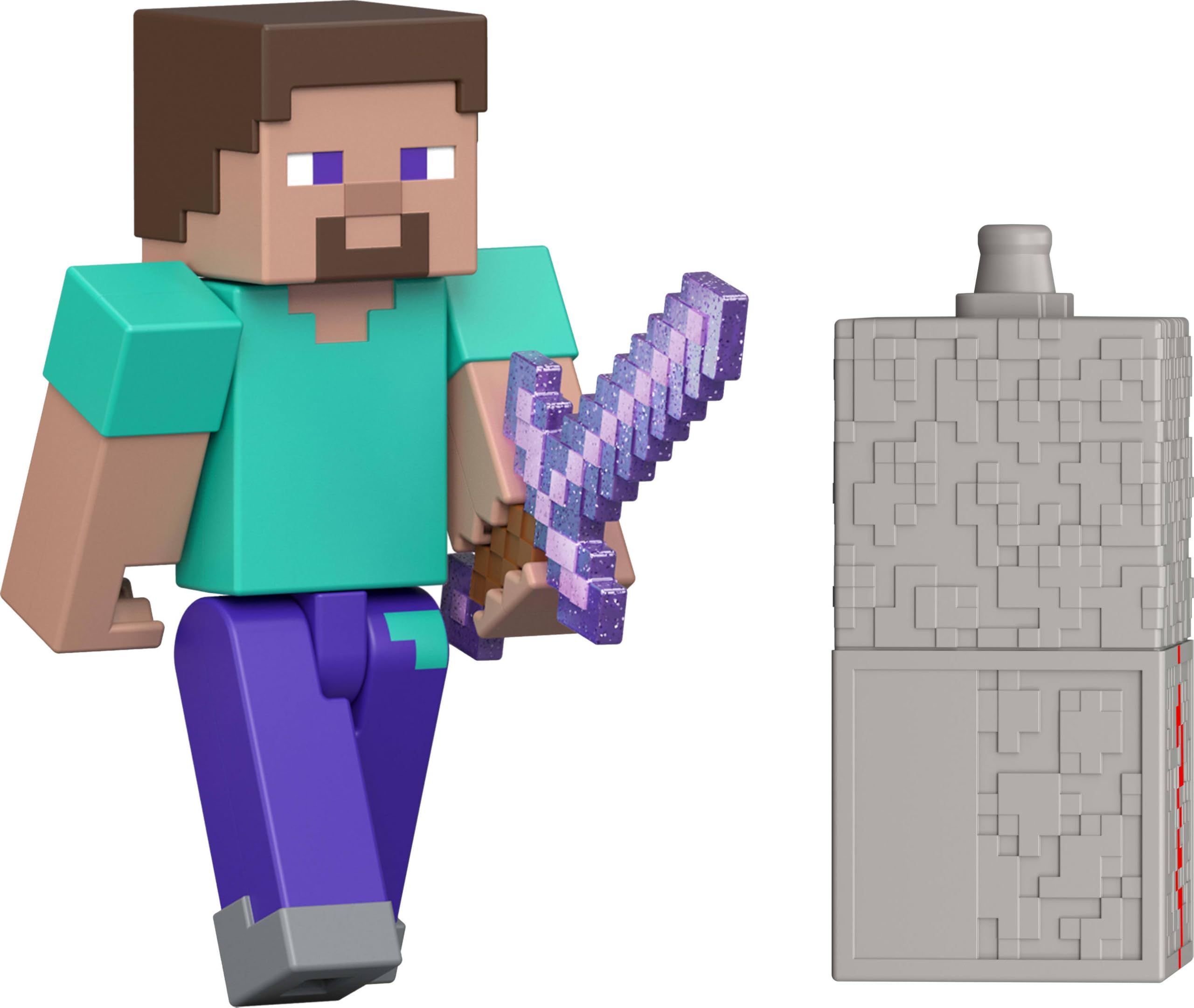 Amazon.com: Mattel Minecraft Toys, Steve Action Figure with