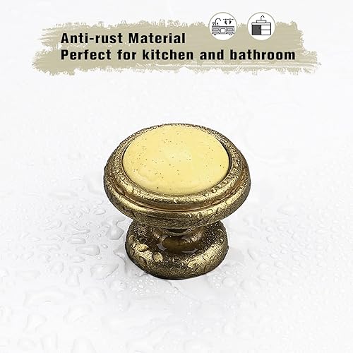 Miniatura 3 de Probrico Perillas redondas de cerámica para cajones, pomos modernos para cajones de armario, aparador, estantería, armario, tiradores de herrajes