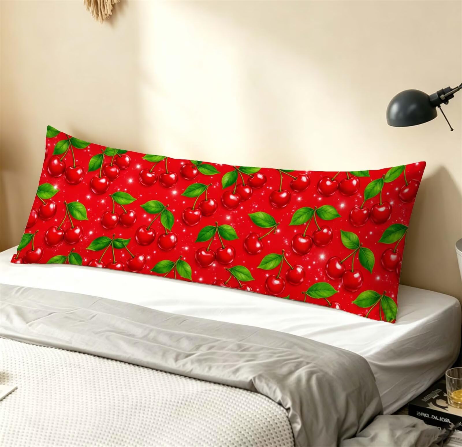 Rosso-17 Federe Cuscino Letto 50 x 150 cm, Grande Cuscini per Divano Lino, | Doppia Faccia Stampa, Moderno Fodera per Cuscino Decorativa, con Cerniera, Cuscino per Dormire Sul Fianco j-224