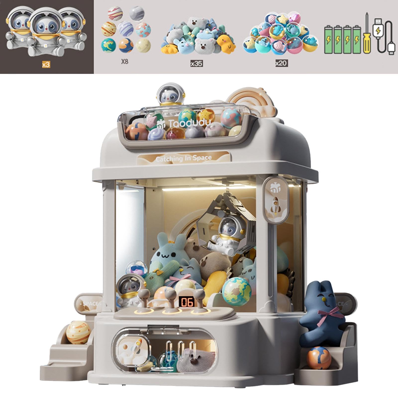 Mini Spielzeugautomat mit Greiferfunktion, Tischgerät mit Licht, Ideal für Drinnen Und Als Geschenk für Mädchen Und Jungen, Perfekt für Partys, Stil C
