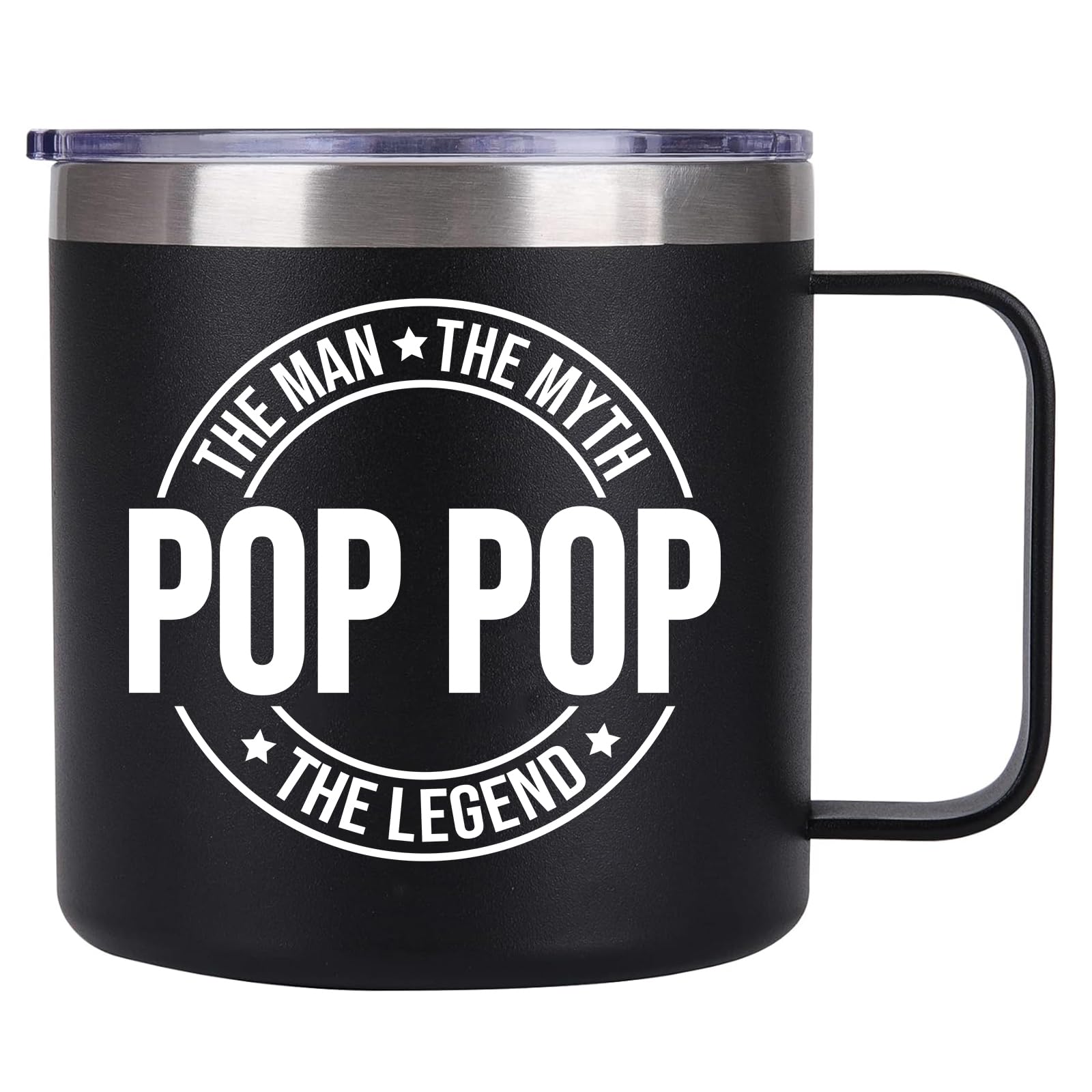 Pop Pop Gifts, Pop Pop The Man The Myth The Legend Coffee Mug, Father's Day Birthday Gifts for Grandpa Dad Papa from Grandkids, Papa Cups 14 Oz