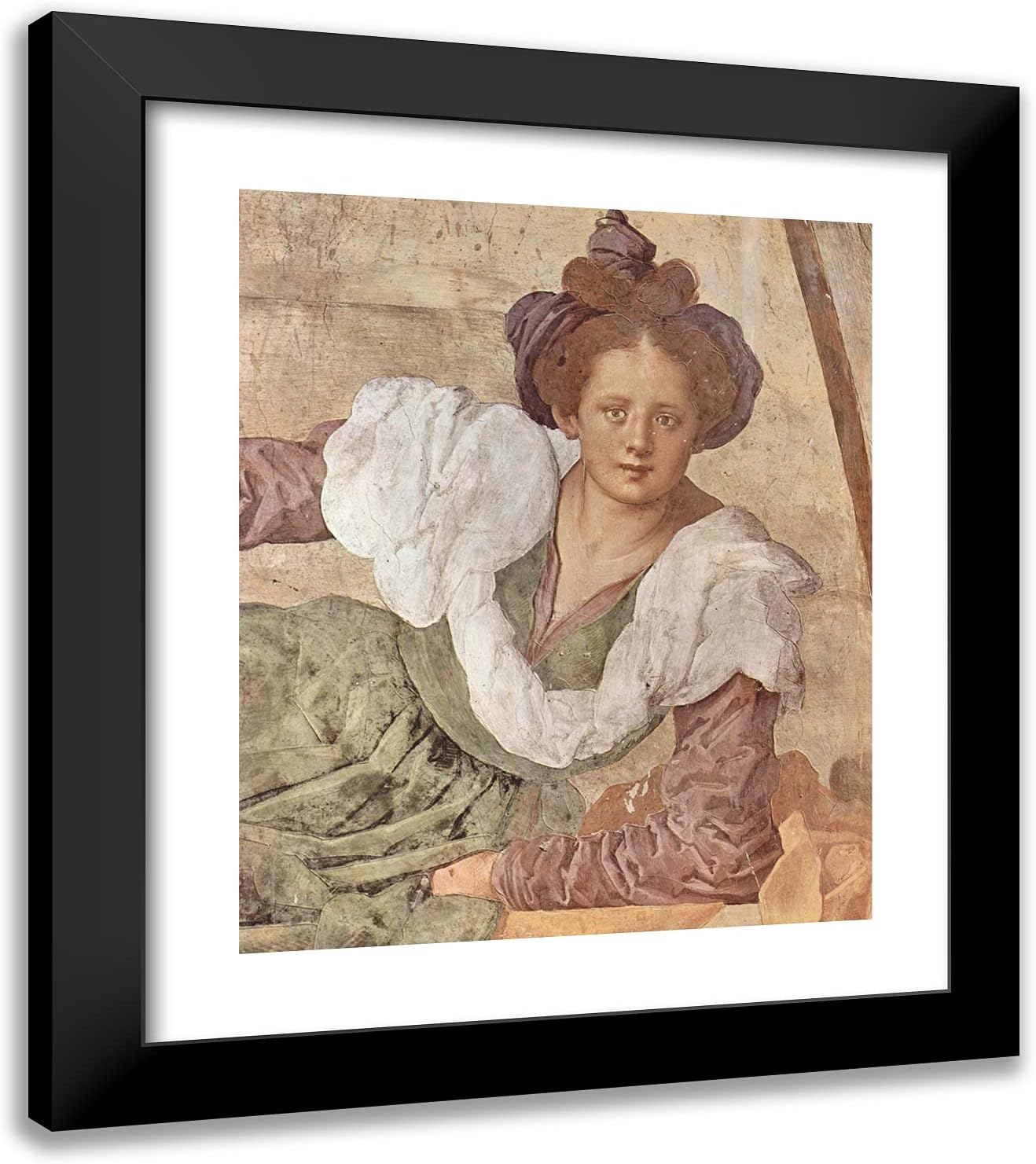 ArtDirect Pontormo, Jacopo 20x23 Gold Ornate Framed Art Print with Double Matting Titled: Portrait of Woman