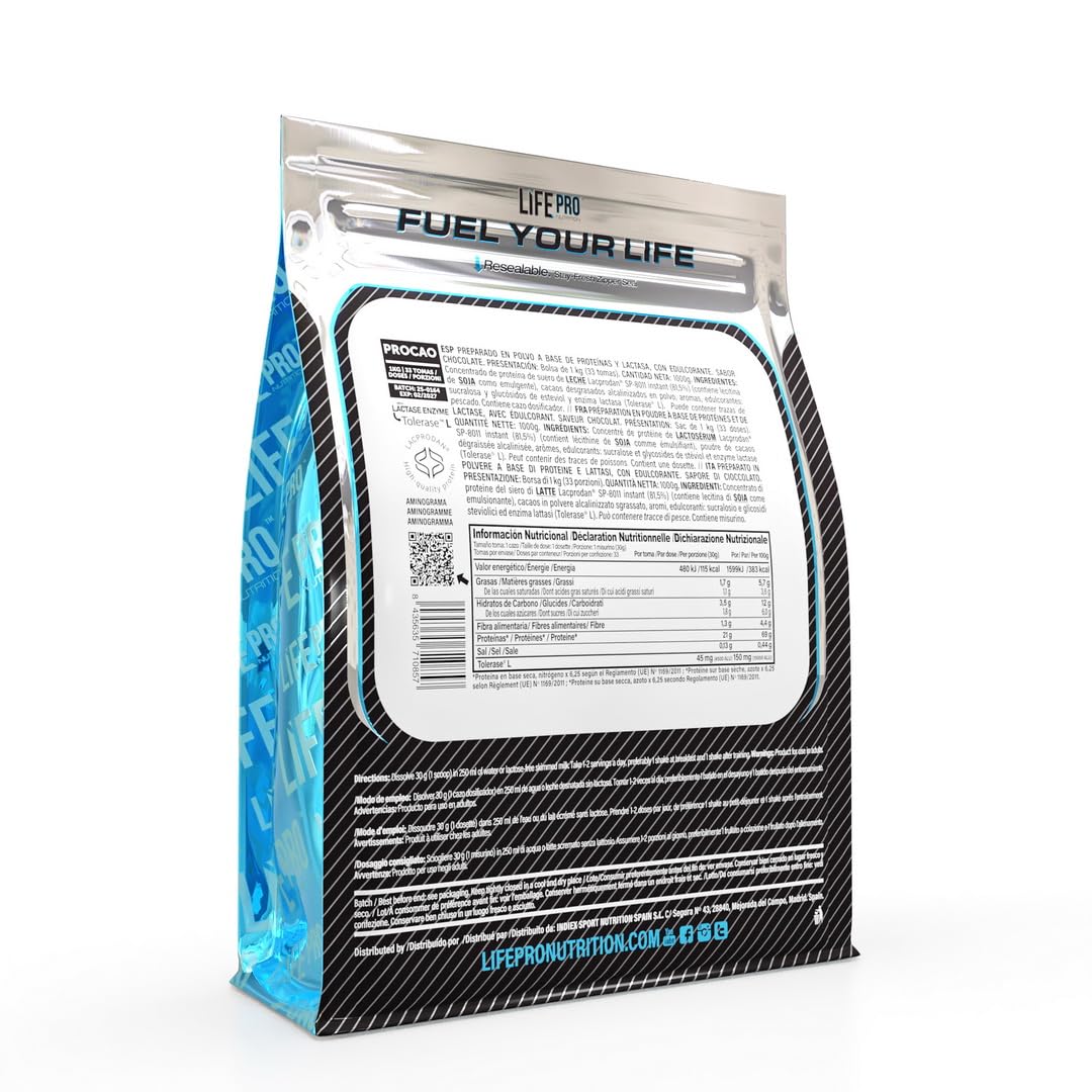 Life Pro Whey 1Kg | Alimento Deportivo, 78% Proteína Concentrado de Suero, Protege Tejidos, Anticatabolismo, Crecimiento Muscular y Facilita la Recuperación (1 kg, BAG VANILLA ICE CREAM) - 3