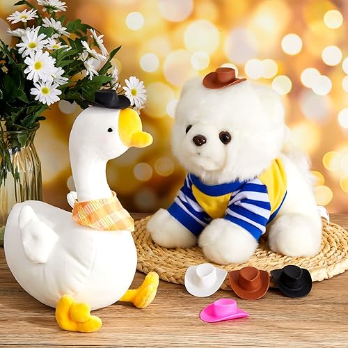 Miniatura 6 de 20 piezas de plástico mini vaquero occidental sombrero de vaquera en miniatura lindo sombrero de muñeca sombrero de fiesta para decoración de casa