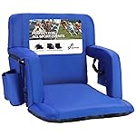 Sportneer Stadium Seat for Bleachers with Back Support, Bleacher Seat with Backrest and Wide Padded Cushion Stadium Chair with Armrests 6 Reclining Positions for Sport Events Camping Parks Concerts