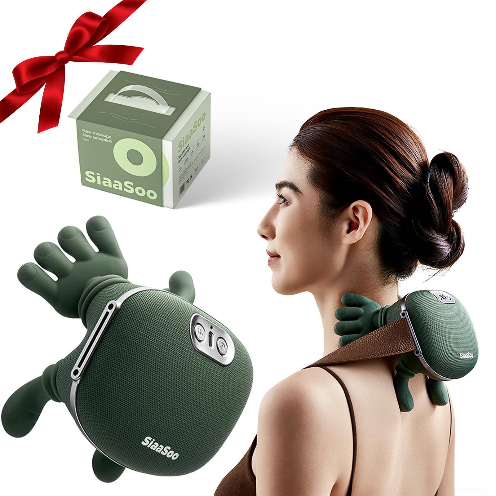 2026 Siaasoo Neck Massager with Hands-3-Level Adjustable Intensity Genuine OEM- Patent Pending -Shiatsu Neck and Back Massager Electric