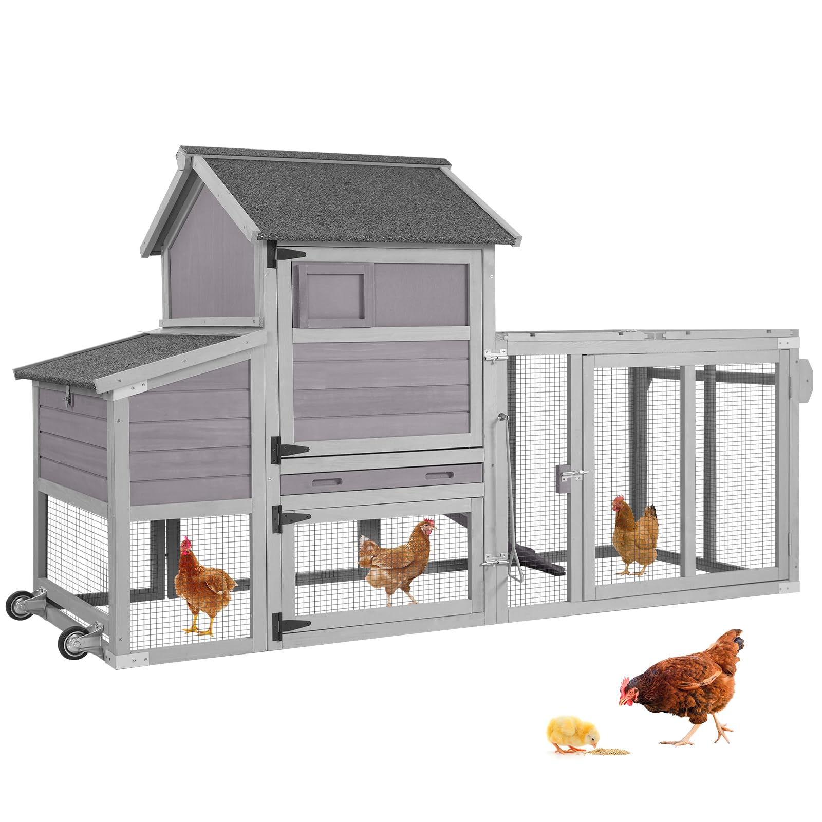 Amazon.co.jp: 鶏小屋 鶏小屋 巣箱付き 家禽ケージ 車輪付き 78インチ