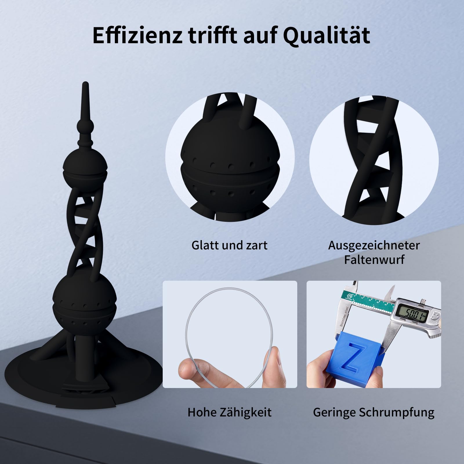 ANYCUBIC 10KG Schwarz Hohe Geschwindigkeit PLA Filament 1.75mm | Bis zu 600 mm/s High Speed 3D Drucker Filament, HS PLA, Einfach zu drucken, Für die meisten 3D Drucker geeignet